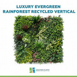 Luxury Evergreen Rainforest Recycled Vertical Garden / Green Wall UV Resistant 1m x 1m