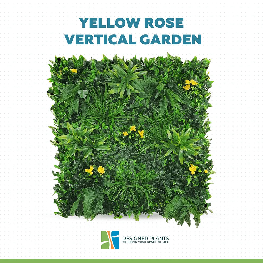 Yellow Rose Vertical Garden / Green Wall UV Resistant 100cm x 100cm