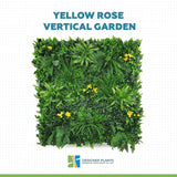 Yellow Rose Vertical Garden / Green Wall UV Resistant 100cm x 100cm