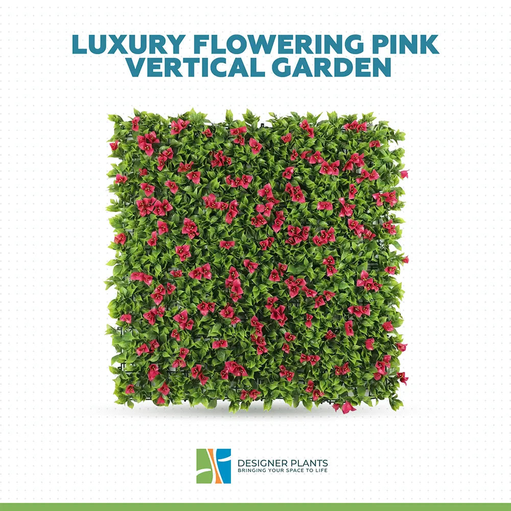 Luxury Flowering Pink Vertical Garden / Green Wall UV Resistant 1m X 1m