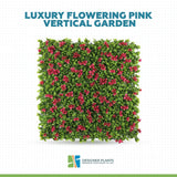 Luxury Flowering Pink Vertical Garden / Green Wall UV Resistant 1m X 1m
