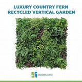 Luxury Country Fern Recycled Vertical Garden / Green Wall UV Resistant 100cm x 100cm