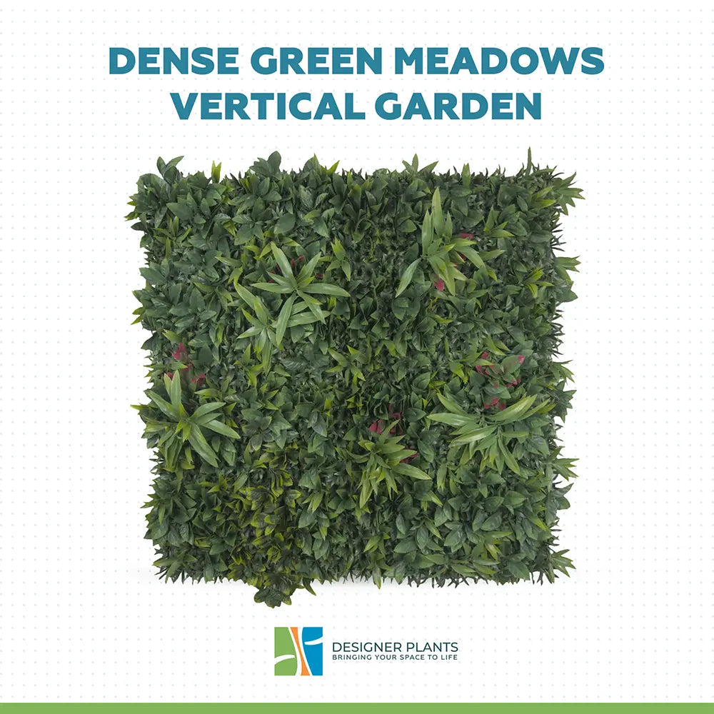 Dense Green Meadows Vertical Garden / Green Wall UV Resistant 1m x 1m