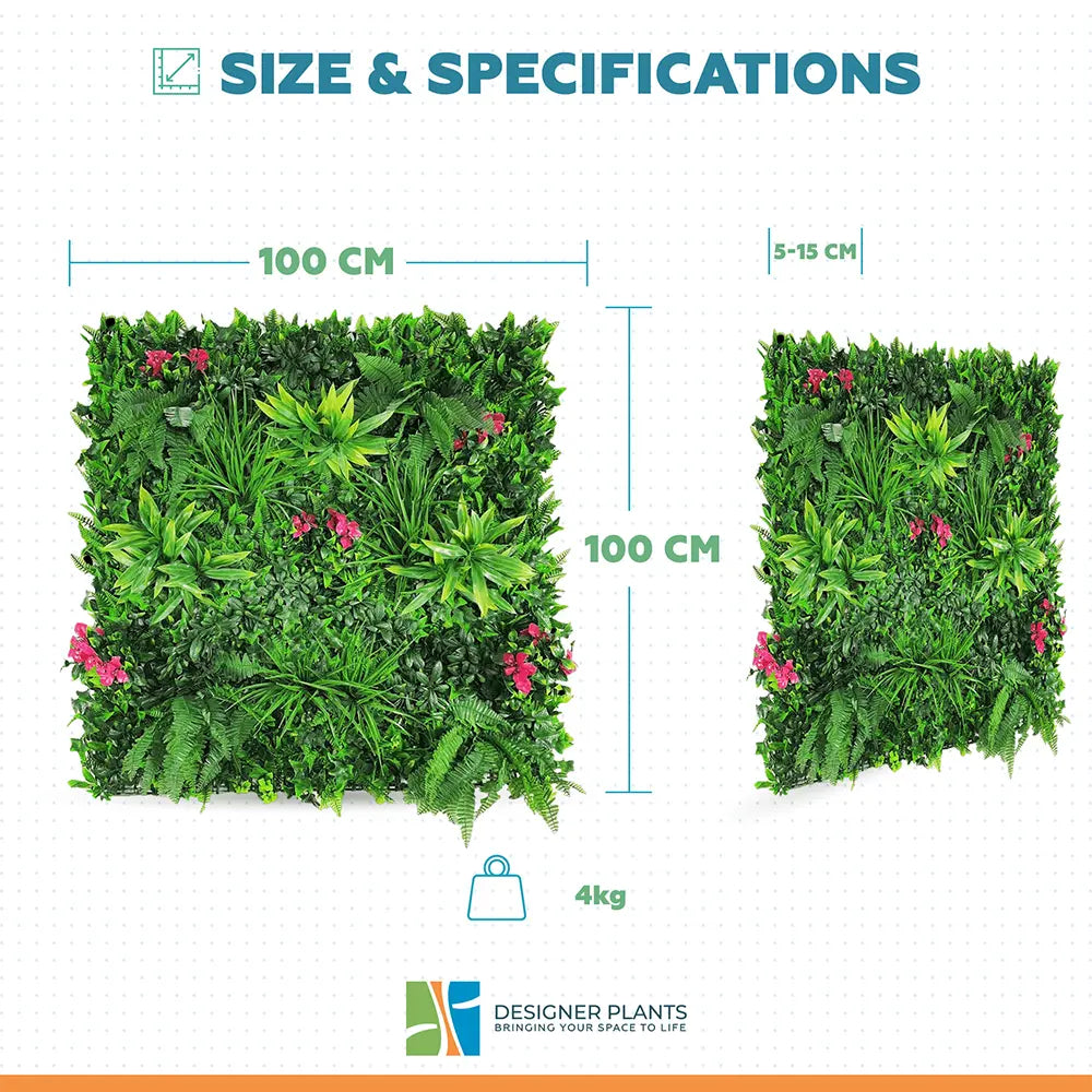 Flowering Lilac Vertical Garden / Green Wall UV Resistant 100cm x 100cm Panel