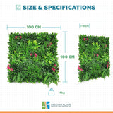 Flowering Lilac Vertical Garden / Green Wall UV Resistant 100cm x 100cm Panel