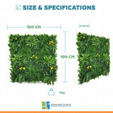 Yellow Rose Vertical Garden / Green Wall UV Resistant 100cm x 100cm