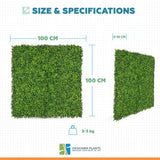 Mixed Boxwood Hedge Panels / Screens UV Resistant 1m x 1m