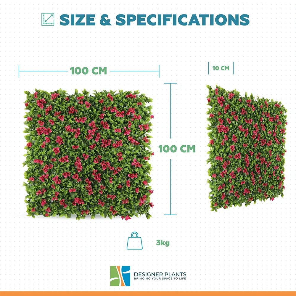 Luxury Flowering Pink Vertical Garden / Green Wall UV Resistant 1m X 1m