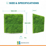 Fresh Natural Green Artificial Moss / Green Wall UV Resistant 1m x 1m