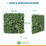 Luxury Vista Green Recycled Vertical Garden / Green Wall UV Resistant 100cm x 100cm