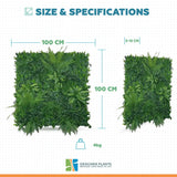 Jungle Fern Vertical Garden / Green Wall UV Resistant 1m x 1m