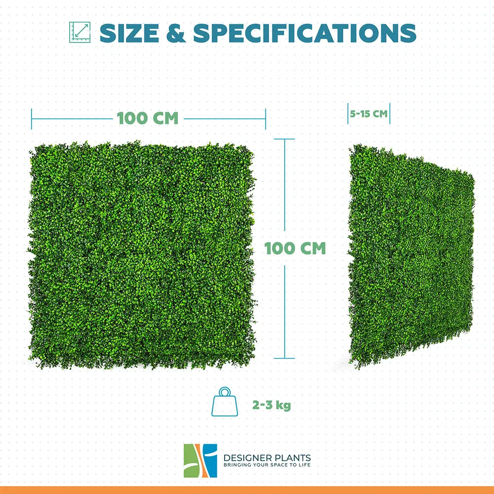 Luxury Deluxe Buxus (Bright) Hedge Panels UV Resistant 1m x 1m