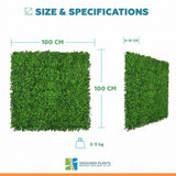 Luxury Deluxe Buxus (Bright) Hedge Panels UV Resistant 1m x 1m