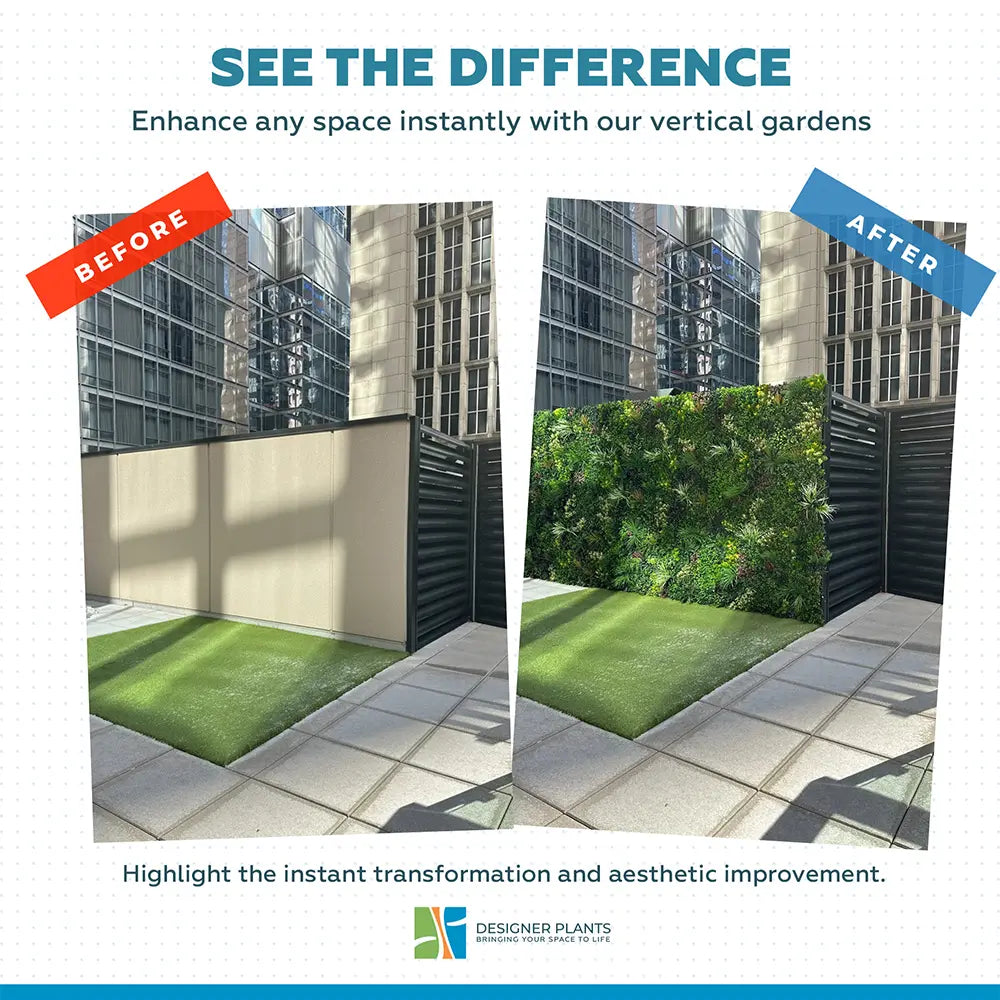 Luxury Evergreen Rainforest Recycled Vertical Garden / Green Wall UV Resistant 1m x 1m
