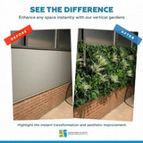 White Grassy Greenery Vertical Garden / Green Wall UV Resistant 100cm x 100cm