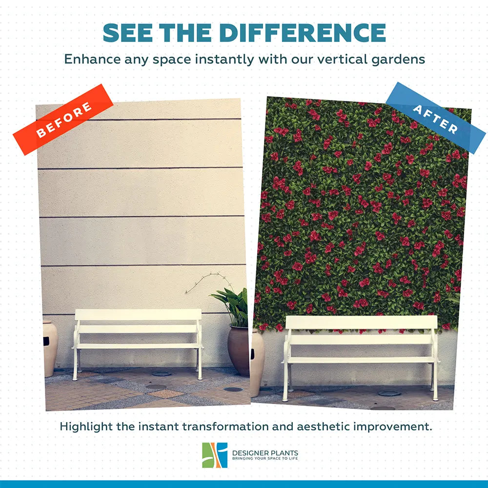 Luxury Flowering Pink Vertical Garden / Green Wall UV Resistant 1m X 1m