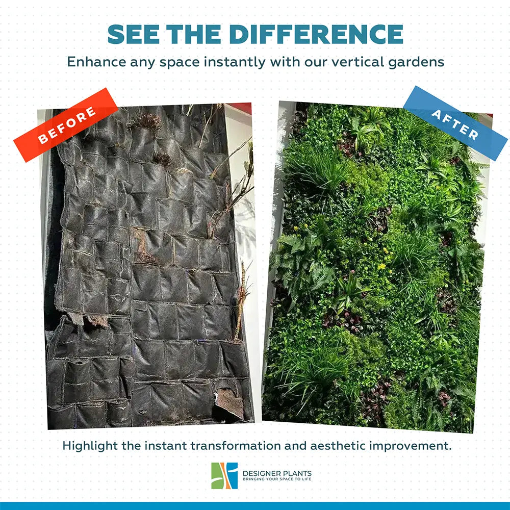 Luxury Country Fern Recycled Vertical Garden / Green Wall UV Resistant 100cm x 100cm