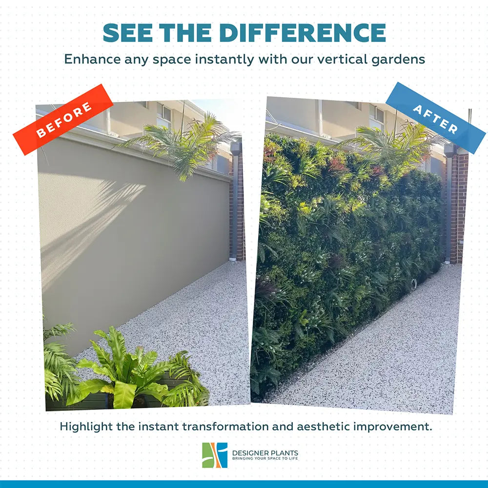 Luxury Lush Spring Recycled Vertical Garden / Green Wall UV Resistant 100cm x 100cm