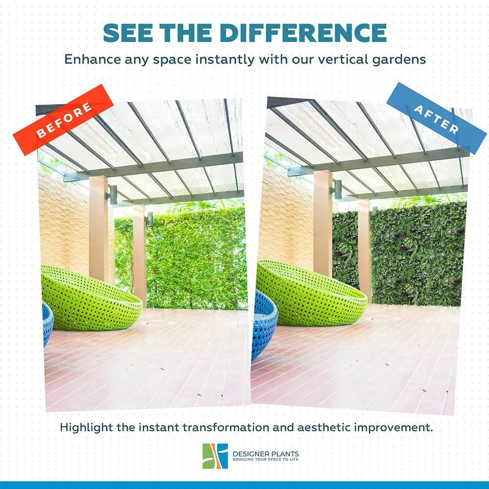 Luxury Vista Green Recycled Vertical Garden / Green Wall UV Resistant 100cm x 100cm