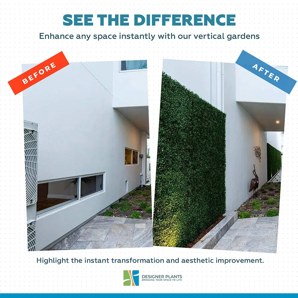 Boxwood Hedge Screen Green Wall Panel UV Resistant 100cm x 100cm