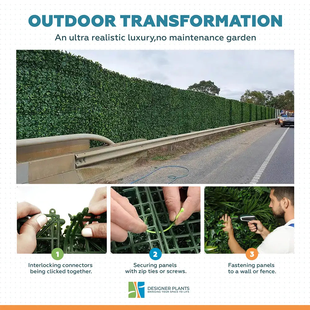 Laurel Hedge Panels UV Resistant 1m x 1m