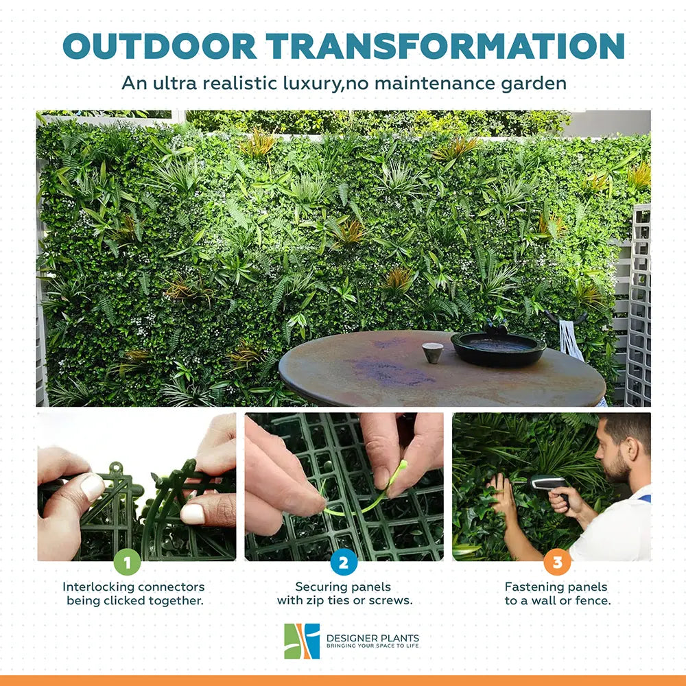 Wild Tropics Vertical Garden / Green Wall UV Resistant 100cm x 100cm