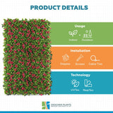 Luxury Flowering Pink Vertical Garden / Green Wall UV Resistant 1m X 1m