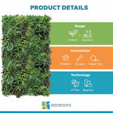 Luxury Country Fern Recycled Vertical Garden / Green Wall UV Resistant 100cm x 100cm