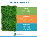 Mediterranean Fern Vertical Garden / Green Wall UV Resistant 1m x 1m