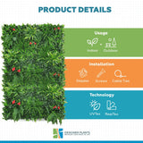 Elegant Red Rose Vertical Garden / Green Wall UV Resistant 100cm x 100cm