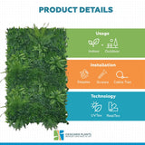Jungle Fern Vertical Garden / Green Wall UV Resistant 1m x 1m