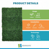 Boxwood Hedge Screen Green Wall Panel UV Resistant 100cm x 100cm