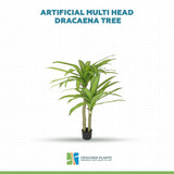 Artificial Multi Head Dracaena Tree with Mixed Green Leaves (Real Touch) 130cm