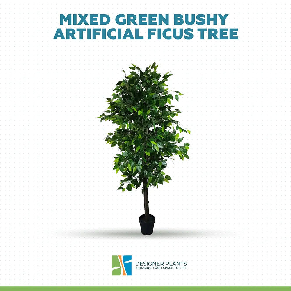 Mixed Green Bushy Artificial Ficus Tree 180cm