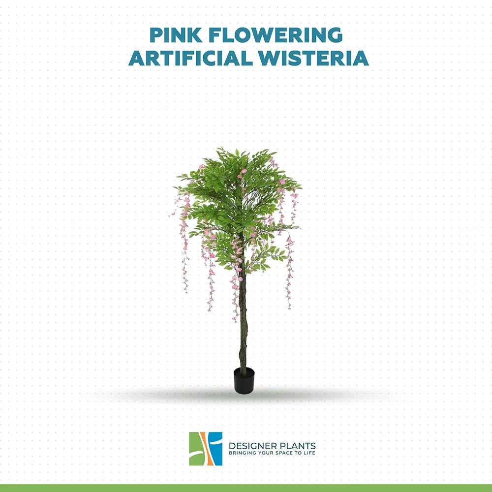 Pink Flowering Artificial Wisteria 180cm