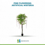 Pink Flowering Artificial Wisteria 180cm