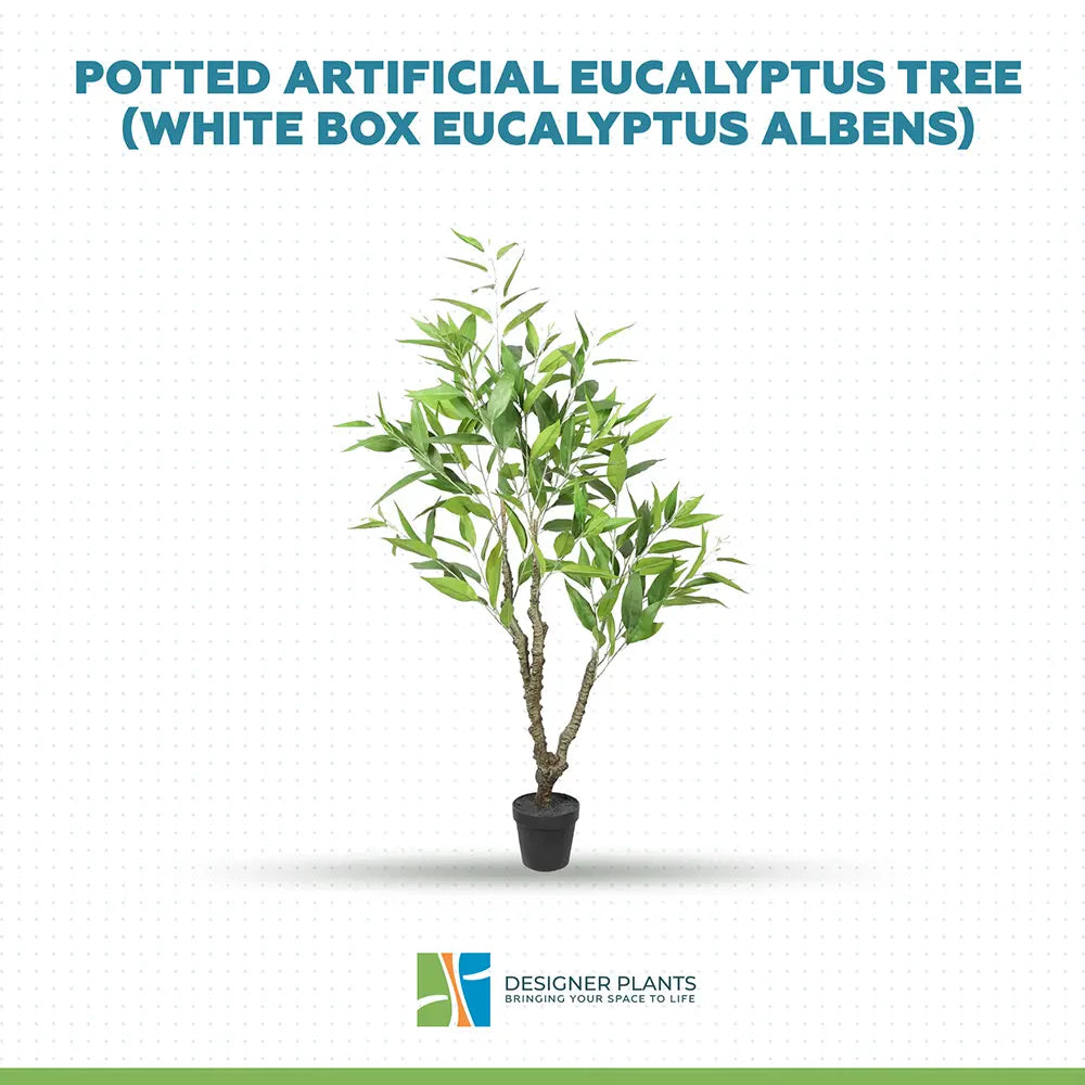 Potted Artificial Eucalyptus Tree (White Box Eucalyptus Albens) 110cm