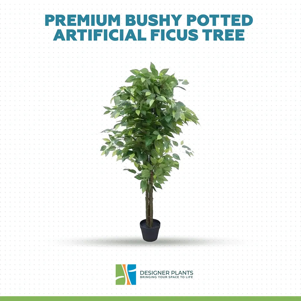 Premium Bushy Potted Artificial Ficus Tree 140cm