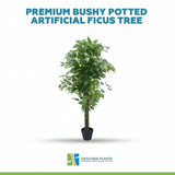 Premium Bushy Potted Artificial Ficus Tree 140cm