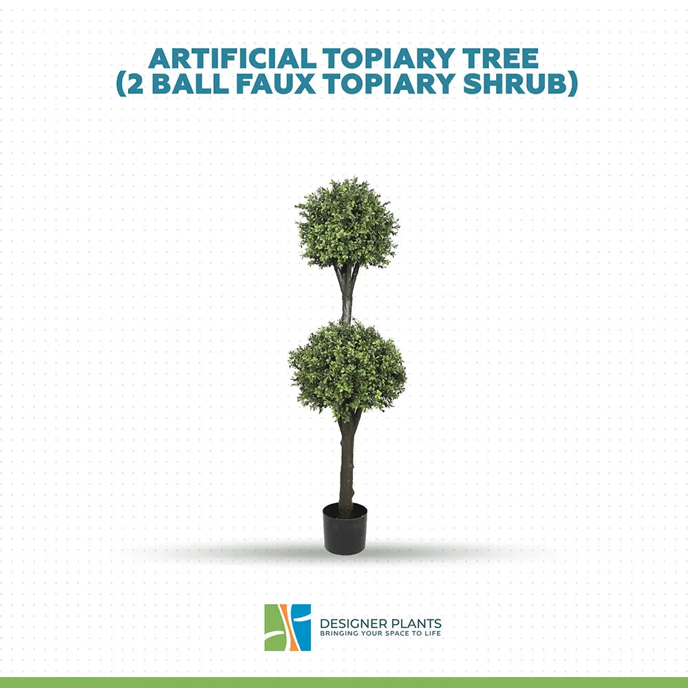 Artificial Topiary Tree 2 Ball Shrub 150cm UV Resistant