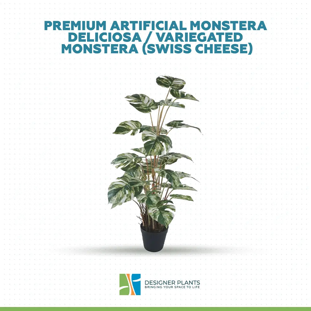 Premium Artificial Monstera Deliciosa / Variegated Monstera (Swiss Cheese) 90cm