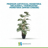Premium Artificial Monstera Deliciosa / Variegated Monstera (Swiss Cheese) 90cm