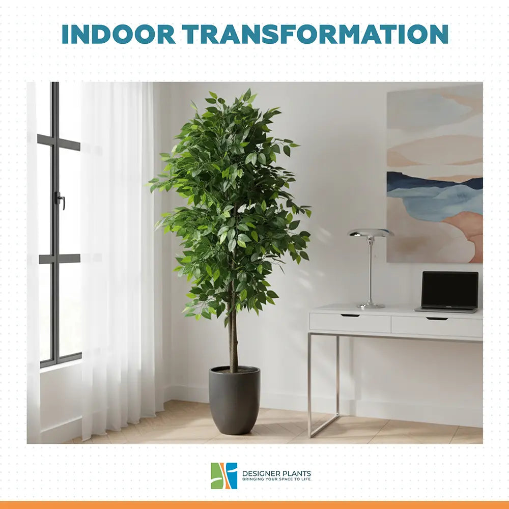 Mixed Green Bushy Artificial Ficus Tree 180cm