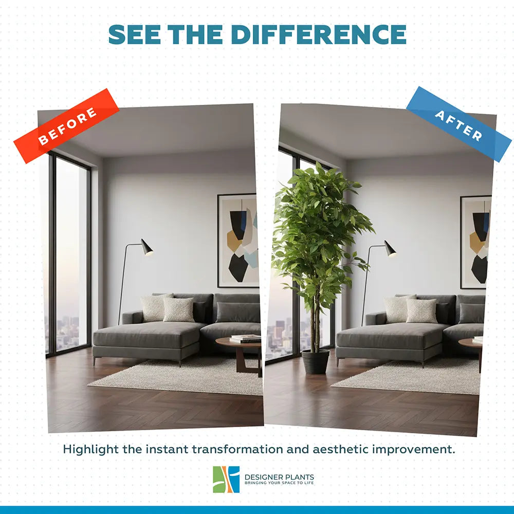 Premium Bushy Potted Artificial Ficus Tree 140cm