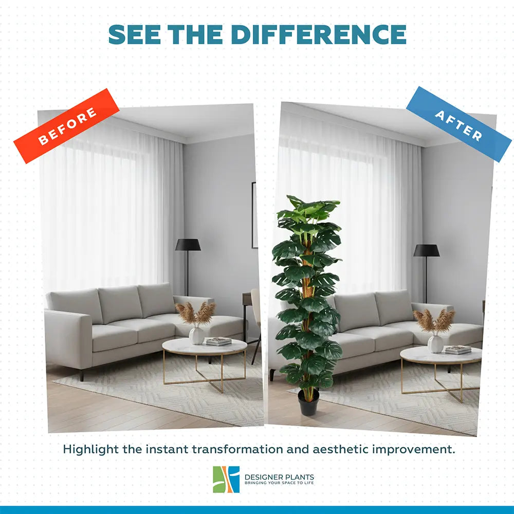 Artificial Monstera Adansonii Money Plant With Decorative Pot 180cm