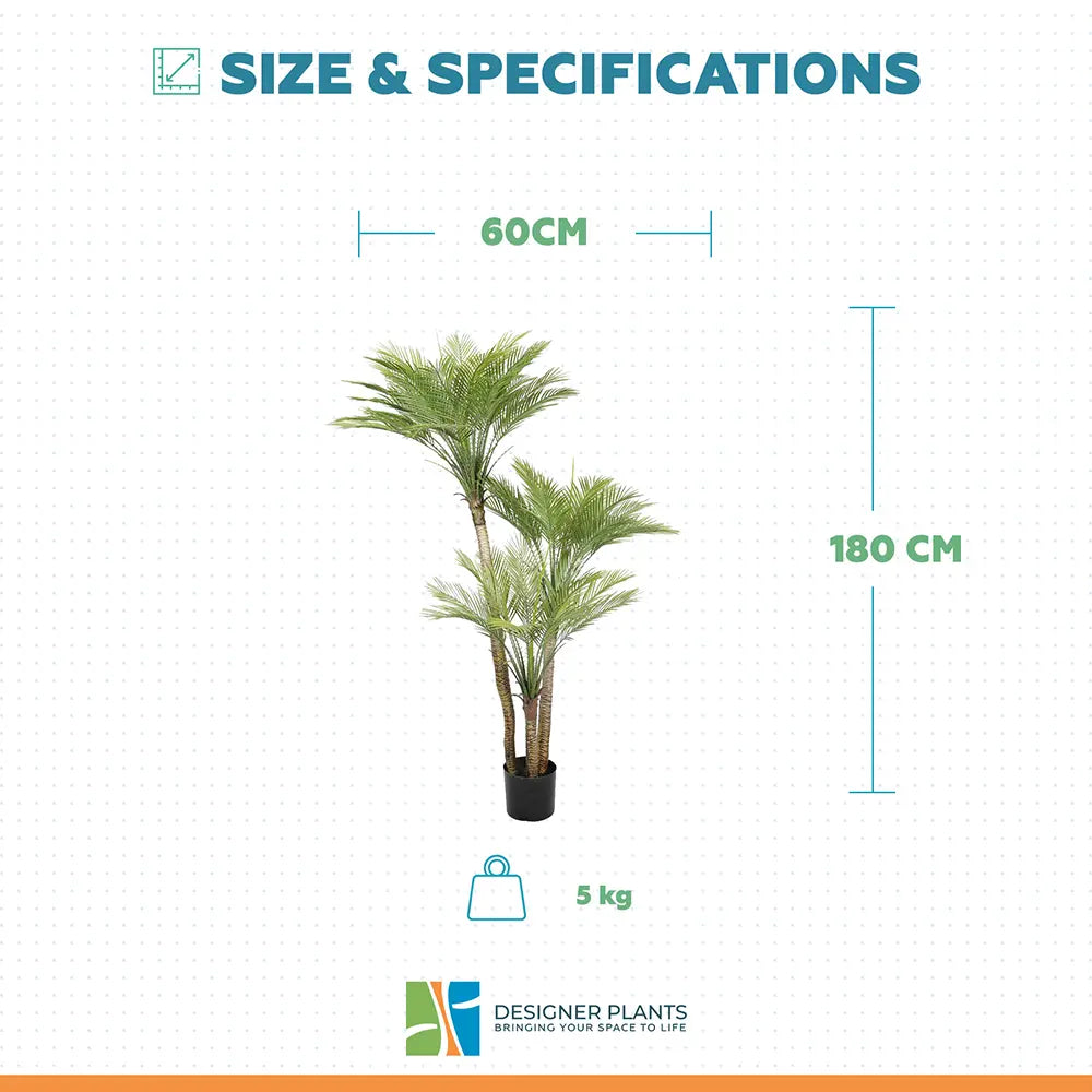 Artificial Parlour Palm Tree 180cm Multi Trunk UV Resistant