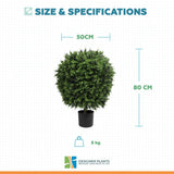 Artificial Topiary Shrub (Hedyotis) UV Resistant 80CM