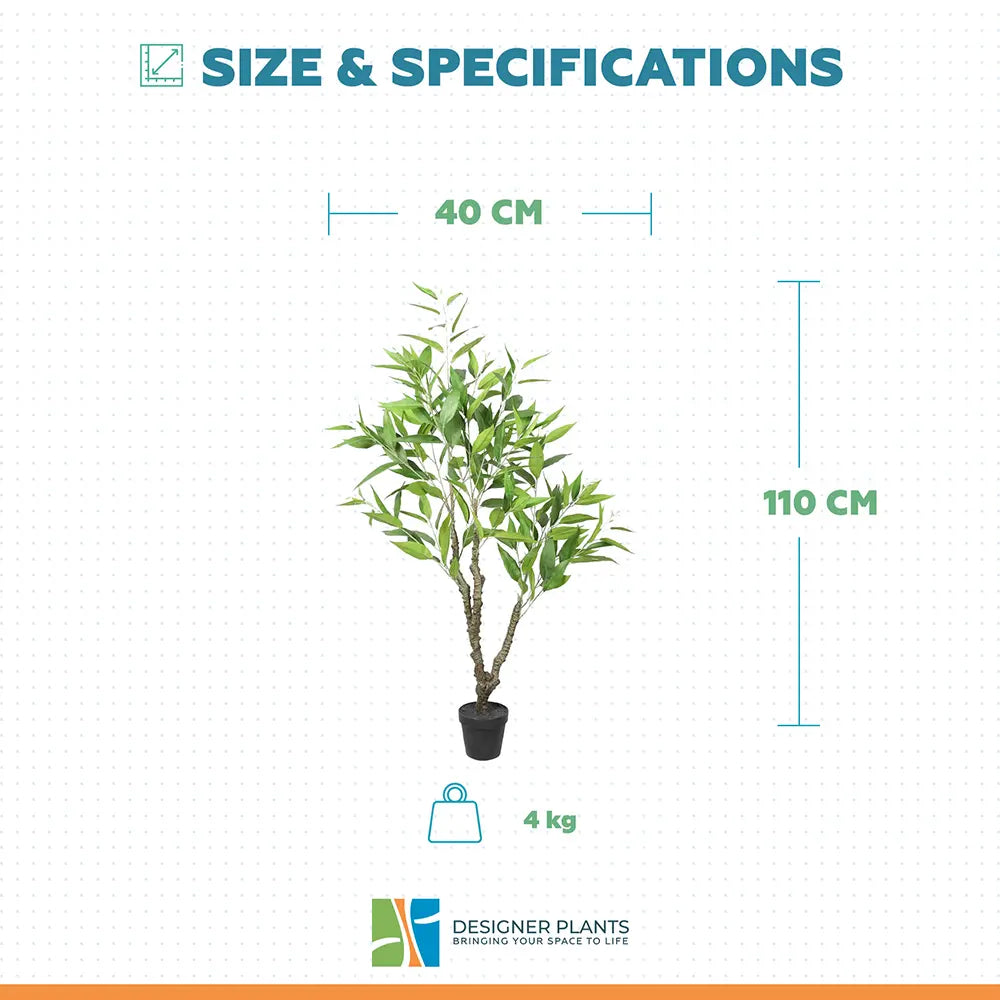 Potted Artificial Eucalyptus Tree (White Box Eucalyptus Albens) 110cm