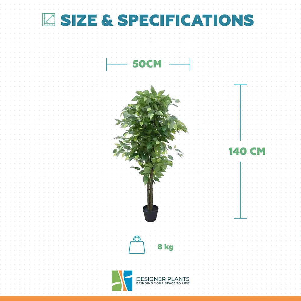 Premium Bushy Potted Artificial Ficus Tree 140cm