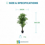 Premium Bushy Potted Artificial Ficus Tree 140cm